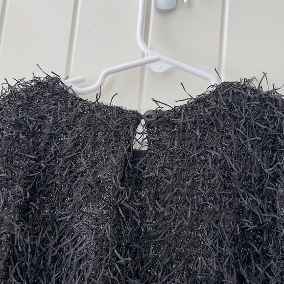 M.L. Kids Girls Size 5 Black Shaggy Shabby Chic NWT Bell Sleeve Tunic Top Lined - Picture 5 of 8